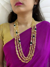 Long Layered Semi Precious Gemstone Citrine Yellow Beaded Necklace - Beaded Jewelry For Women